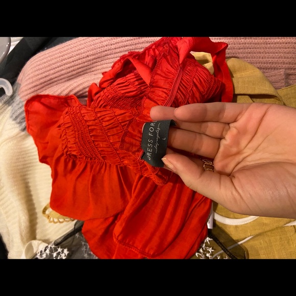 Red ruched crop top - Picture 2 of 2